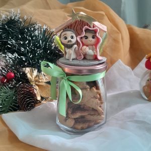 Pote decorado em biscuit Natal