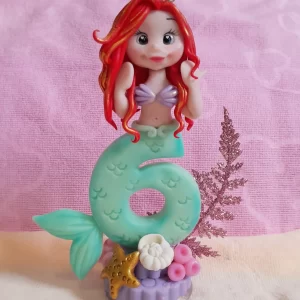 Vela em biscuit Pequena Sereia
