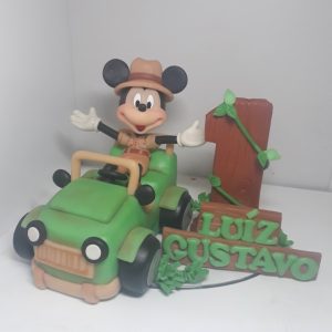 Vela em biscuit Mickey Safari