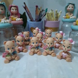Apliques em biscuit Chá revelação