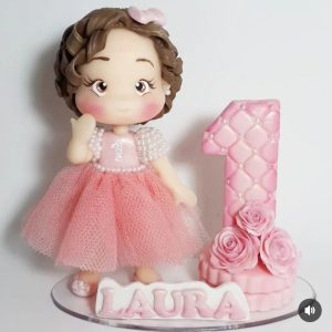 Vela em biscuit Bailarina Jardim