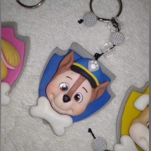 Chaveiro em biscuit Patrulha canina