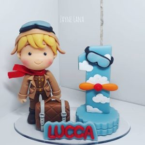 Vela em biscuit aviador