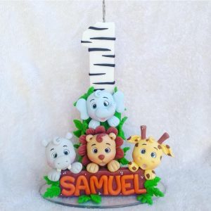 Vela em biscuit Safari