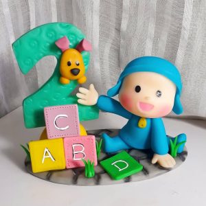 Vela em biscuit Pocoyo