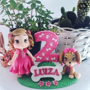 Vela em biscuit Patrulha canina Sky