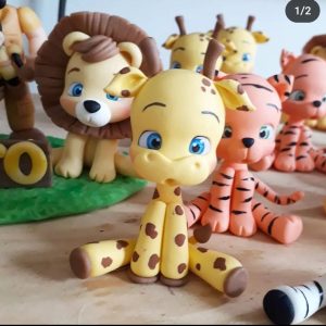 Apliques Safari em biscuit