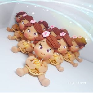 Apliques em biscuit Moana