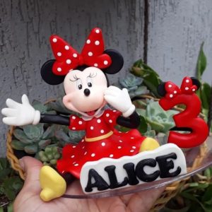 Vela em biscuit Minnie