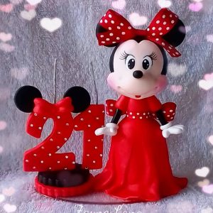 Vela Minnie em biscuit