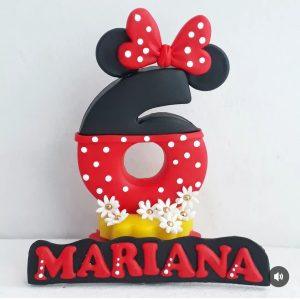 Vela Minnie em biscuit