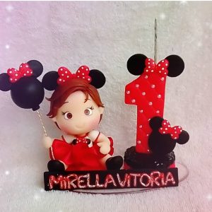 Vela Minnie em biscuit