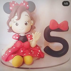 Vela Minnie em biscuit