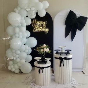 Decoração Laços Preto e Branco